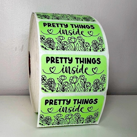 STICKERAFT Other - Pack of 100 stickers | Pretty Thing Inside 2.25" roll | Packaging Supplies